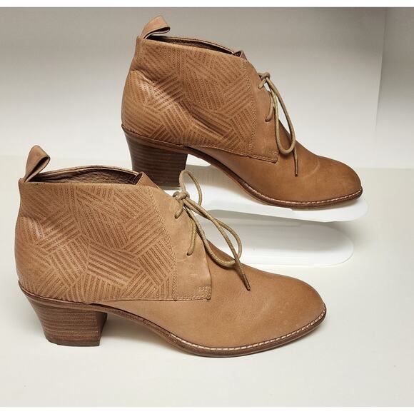 Topshop Women's Leather Caremel Brown Ankle Boots Size 40/ US 8.5M - Picture 1 of 7
